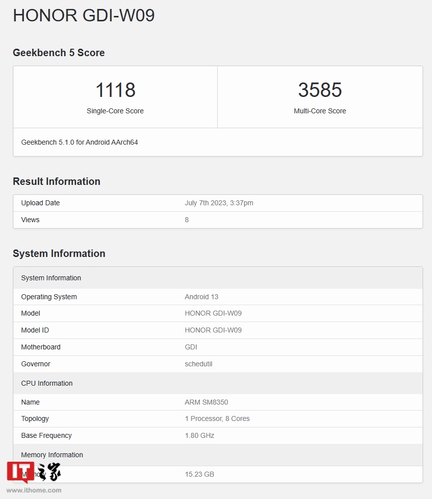 планшет Honor MagicPad в Geekbench 5