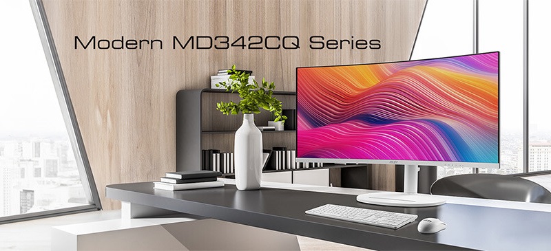 Представлен монитор MSI Modern MD342CQP с 34-дюймовым UWQHD-дисплеем