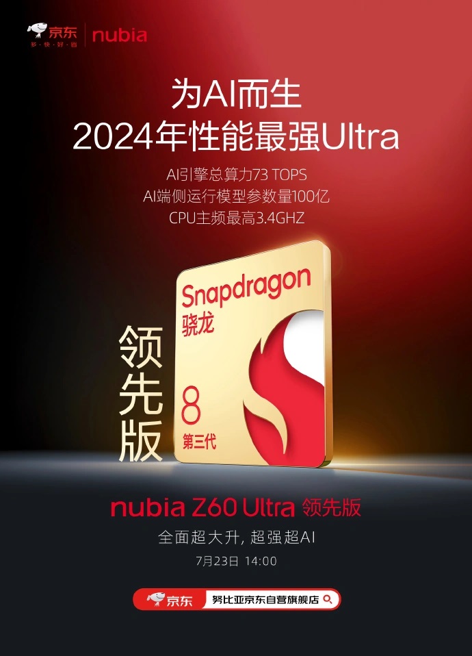 Nubia выпустит новую версию Z60 Ultra со Snapdragon 8 Gen 3 Advanced Edition