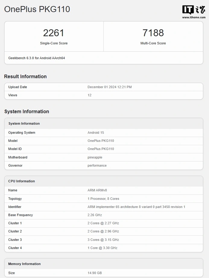 OnePlus Ace 5 в Geekbench