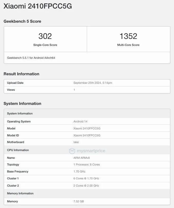 Бюджетный POCO C75 проходит тестирование в Geekbench