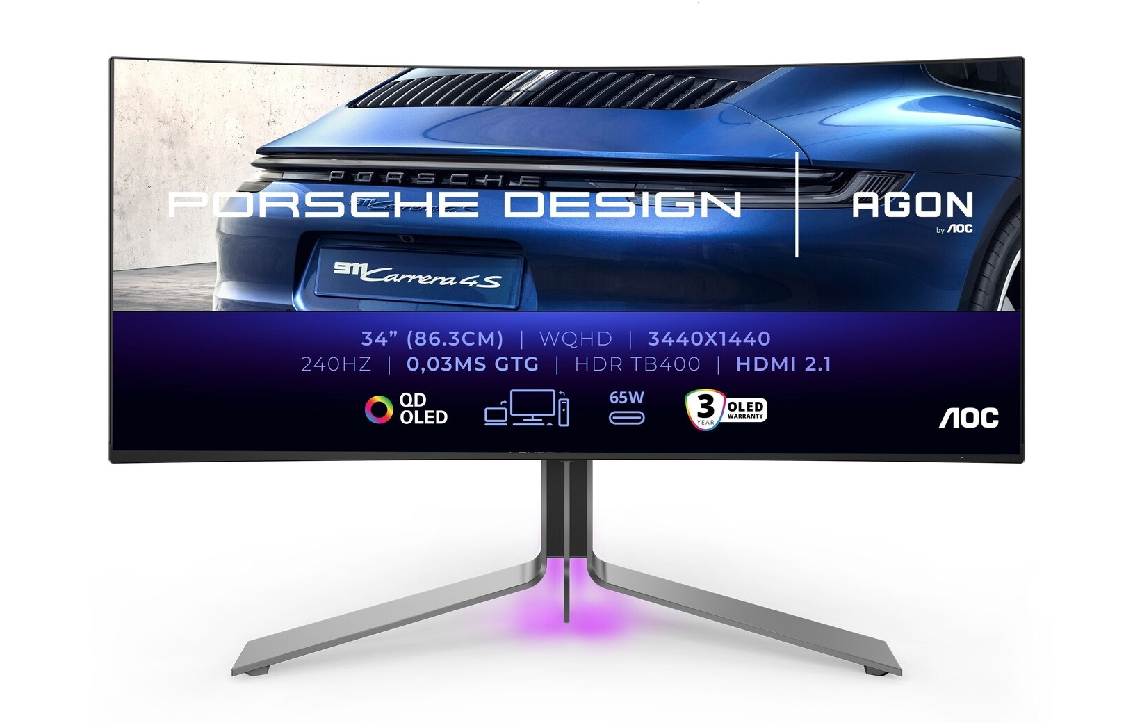 изогнутый игровой монитор Porsche Design AOC AGON PRO PD34