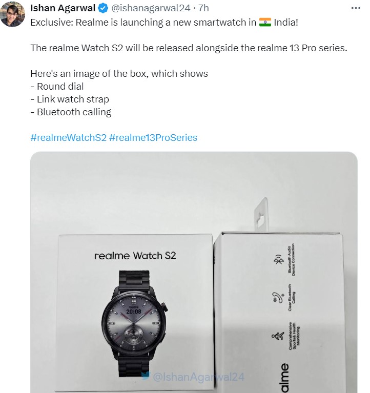 Новые смарт-часы Realme Watch S2 готовятся к дебюту 