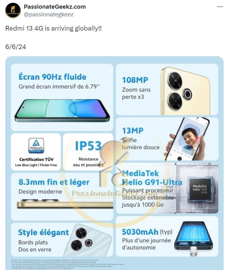 Бюджетный смартфон Redmi 13 4G готовится к дебюту