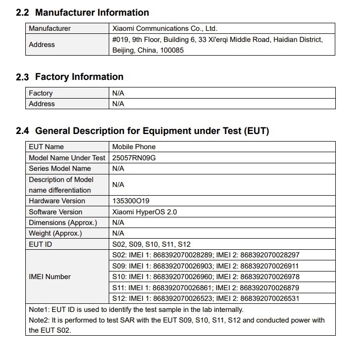 Redmi 15 5G FCC