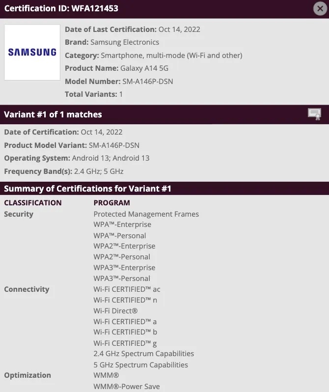 Samsung Galaxy A14 5G