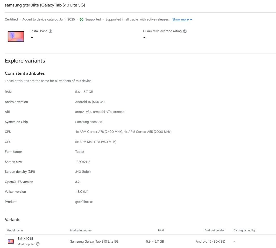 Samsung Galaxy Tab S10 Lite 5G