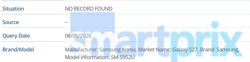 Samsung Galaxy S27 в GSMA IMEI