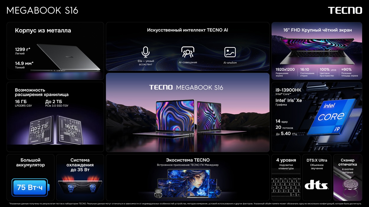 TECNO MEGABOOK S16