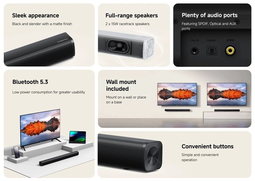 Xiaomi Soundbar 2.0ch – новый саундбар от китайского техногиганта