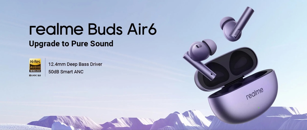 Realme выпустила наушники Buds Air6 в новом цвете Royal Violet