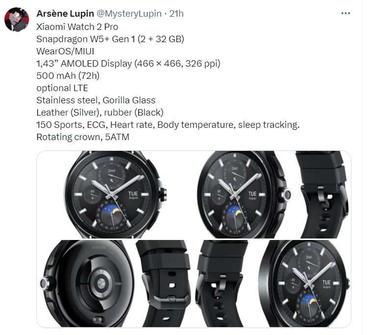 смарт-часы Xiaomi Watch 2 Pro характеристики